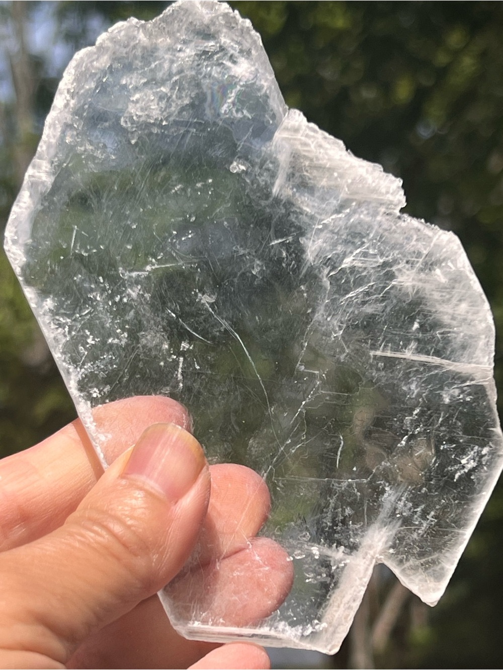 Selenite (4) slab with stand ~ crystal